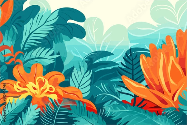 Obraz Exotic Foliage Wallpaper (AI-Assisted)
Vector available