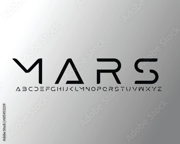 Obraz Mars font for logo and headline. Isolated vector typeset
