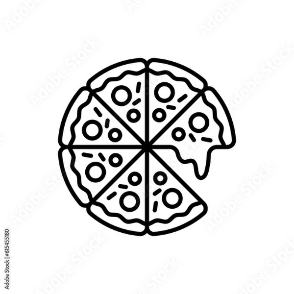 Fototapeta Pizza icon in vector. Illustration