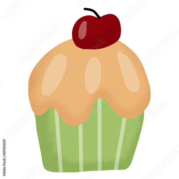 Obraz cupcake with cherry