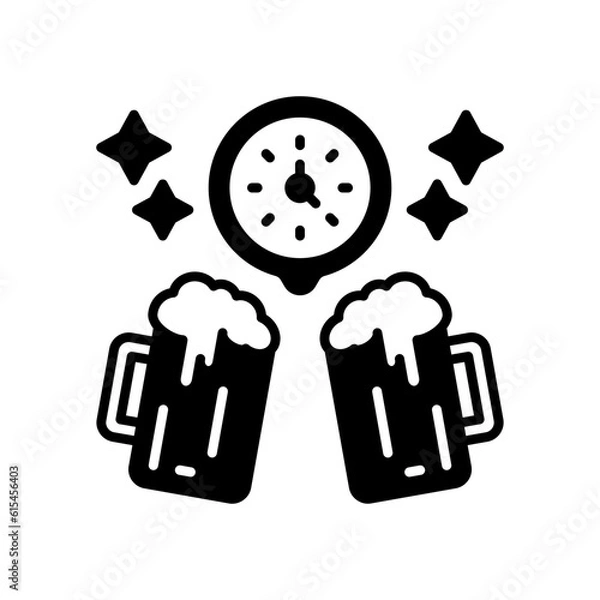 Obraz Happy Hour icon in vector. Illustration