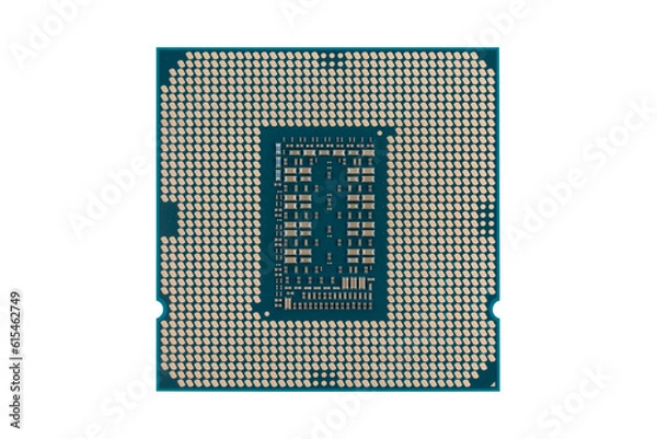 Fototapeta Processor for PC on a white background. Processor for personal computer closeup isolated on white background.