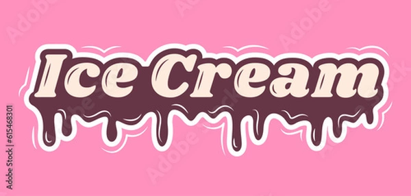 Fototapeta Ice Cream vector text illustration on a pink background