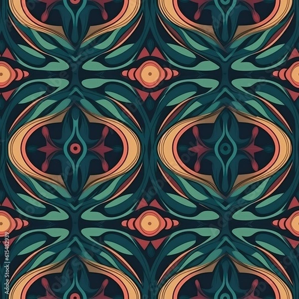 Fototapeta Intricate Tileable Pattern with Ornamental Design for Wallpaper and Decorative Art generative AI