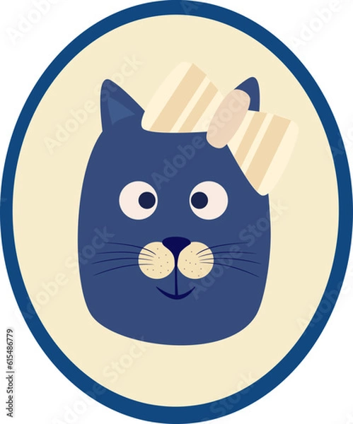 Fototapeta Portrait of cat with bow