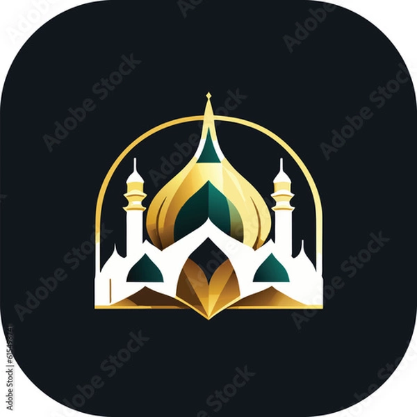 Fototapeta Mosque Modern Logo Design Vector Template, Luxury Muslim logo, Islam learning logo template, Vector illustration, symbol or icon template