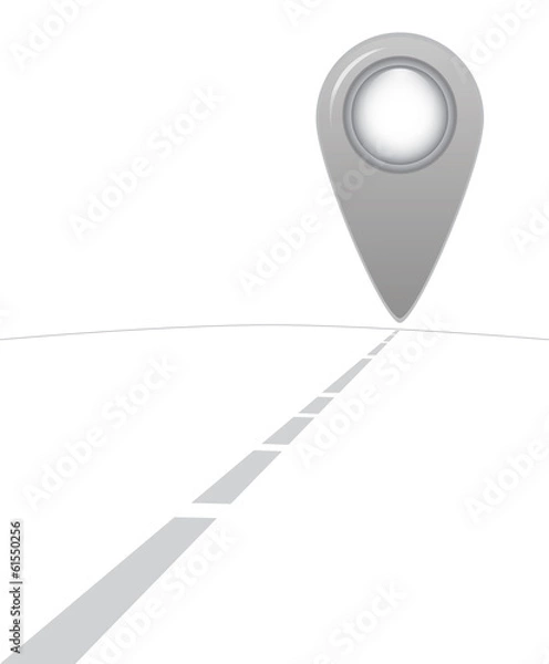 Obraz Road to somewhere gray point map