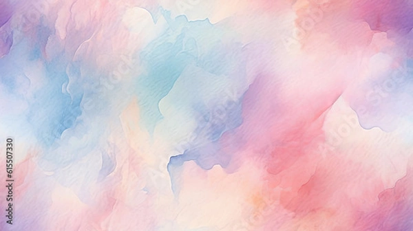 Fototapeta Seamless pattern background inspired by the art of watercolor painting with soft blended strokes in a variety of pastel shades