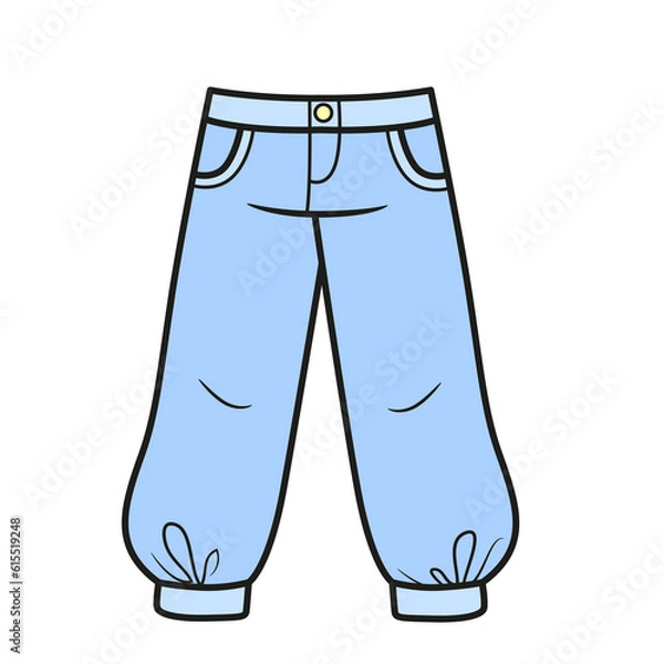 Fototapeta Bloomers on cuffs color variation for coloring page on a white background