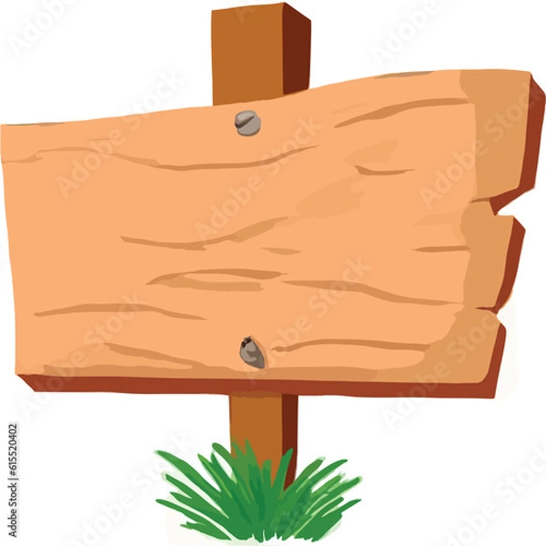 Fototapeta wooden sign on the grass