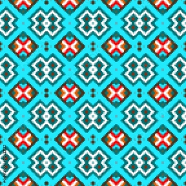 Fototapeta Geometric pattern background with abstract color geometry prints of rectangles, grainy gradient background, Abstract geometric pattern design, noise texture