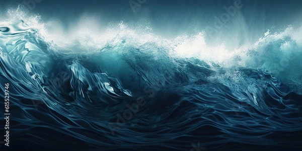 Fototapeta ai generated illustration close up wave in ocean
