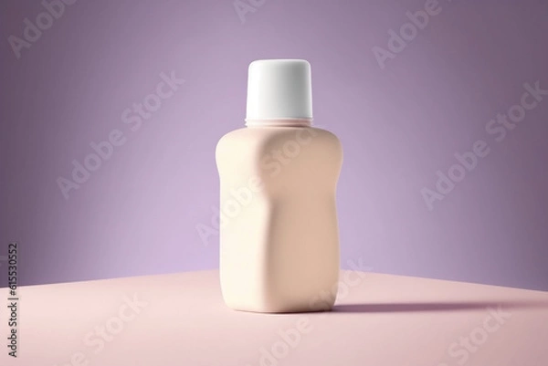 Fototapeta Cosmetics packaging mockup with a podium on a minimalist background. Beauty products. Generative Ai