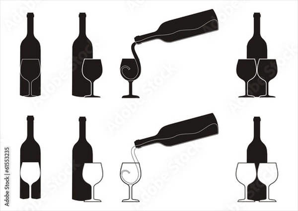 Obraz wine silhouettes