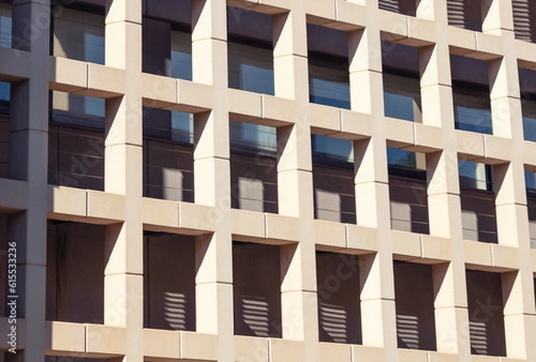 Obraz Abstract architecture. Close up of a modern skyscraper facade.