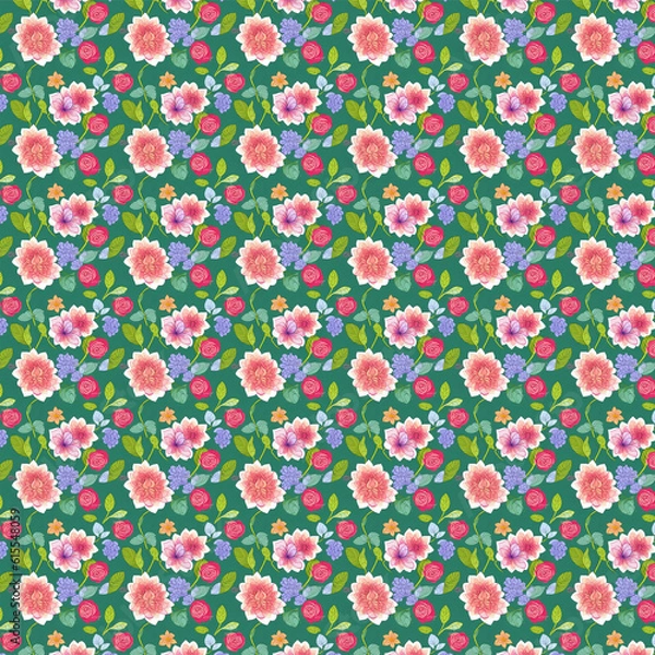 Obraz Seamless pattern with flowers