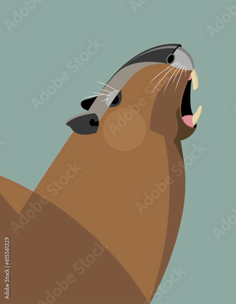 Fototapeta Capybara yawns
