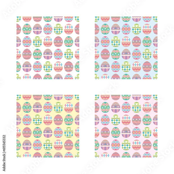 Fototapeta イースターエッグ柄 セット