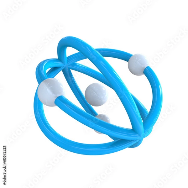 Obraz Atom structure 3d illustration rendering