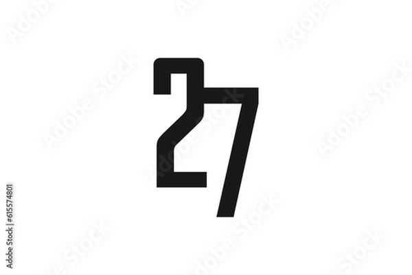 Obraz Number 27 Logo Design Vector 