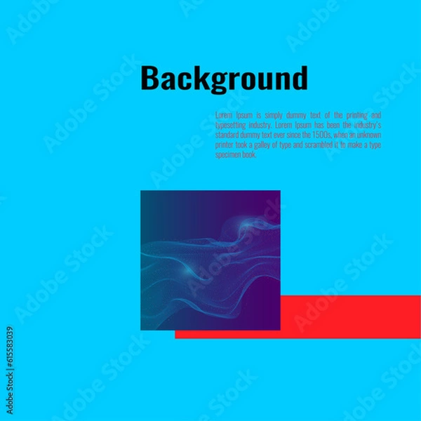 Obraz Digital technology blue background with geometric abstract curves