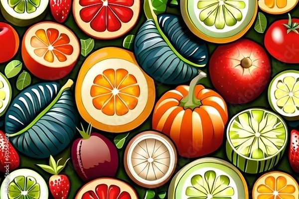 Obraz ai generated fruit and vegetables illustration 