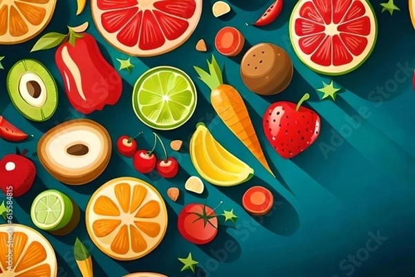 Obraz ai generated fruit and vegetables illustration 