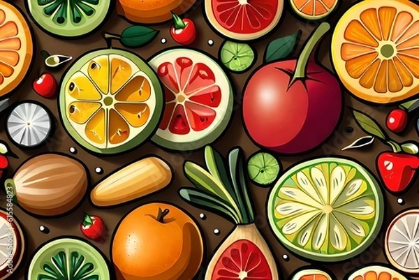 Obraz ai generated fruit and vegetables illustration 