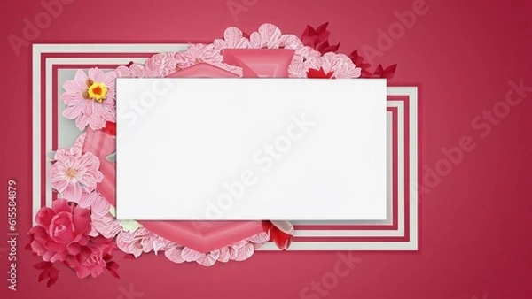 Obraz ai generated blank pink flower frame vector