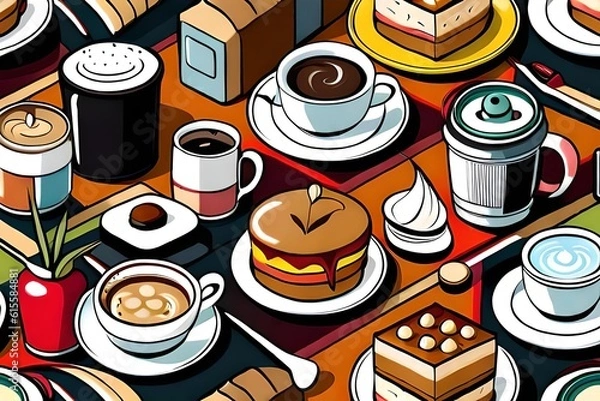 Obraz ai generated café vector collection