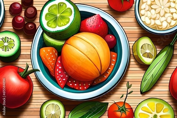 Obraz ai generated fruit and vegetables vector