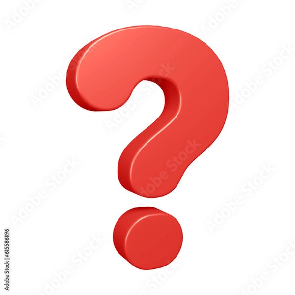Fototapeta Red question mark or icon design in 3d rendering 