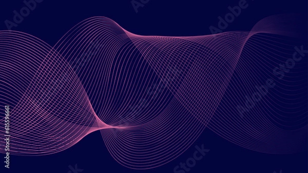 Fototapeta Abstract motion wave lines vector background in purple