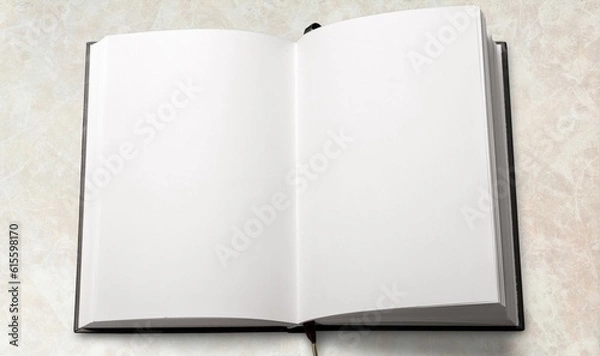 Fototapeta Open book on desk background, reading concept