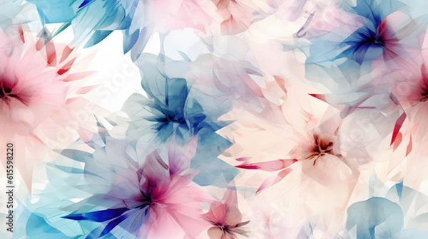 Obraz Seamless colorful pastel flowers background pattern tile
