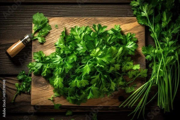 Fototapeta bunch of fresh parsley. Generative AI.