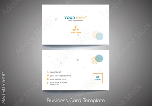 Fototapeta Clean simple and fresh business card vector template