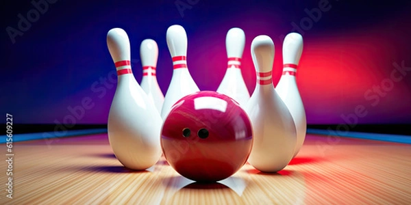 Fototapeta Bowling background. Generative AI