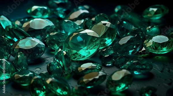 Fototapeta 奇跡的な美しさに満ちたエメラルドの風景 No.017  The Enchanting Landscape of Emeralds Generative AI