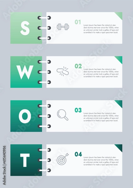 Fototapeta Business template for presentation. Infographic business data visualization. Process chart with elements of graph, diagram, steps, options, process. Vector and illustration concept for presentation.