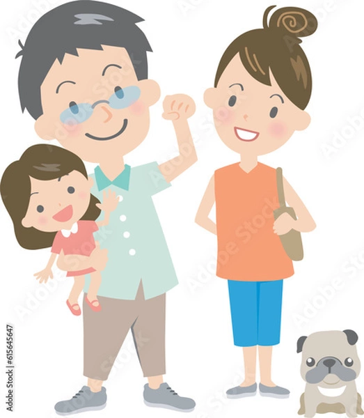 Fototapeta ポーズしている家族