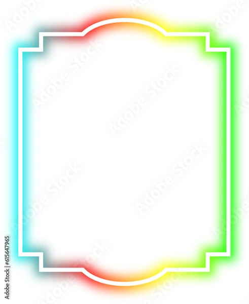 Fototapeta rainbow neon frame cyberpunk style element design