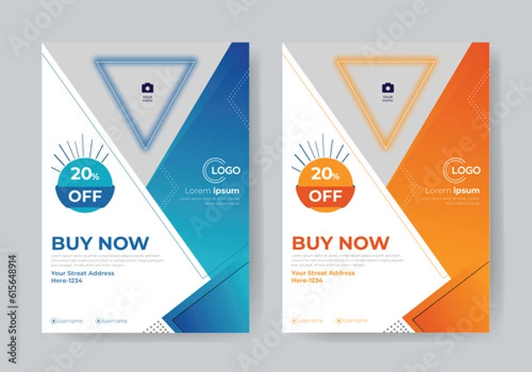 Fototapeta Sales flyer template for business. Poster design for sales promotion. Print and web banner