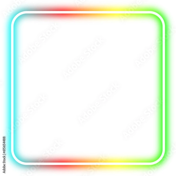 Obraz rainbow neon frame cyberpunk style element design