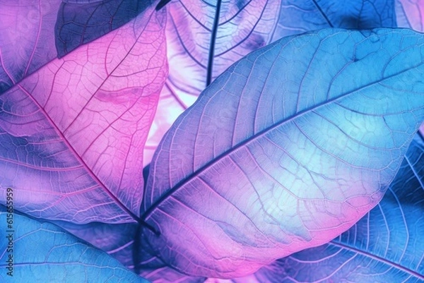 Fototapeta Macro leaves background texture. Generative AI