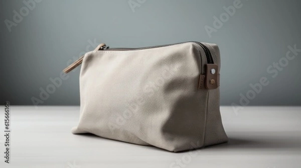 Fototapeta pouch package grey colour on a solid colour background generative ai