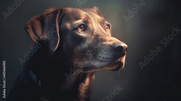 Fototapeta Dog with vintage background. Generative AI