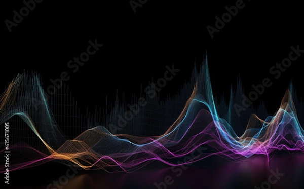 Fototapeta Digital abstract colorful background. AI generated