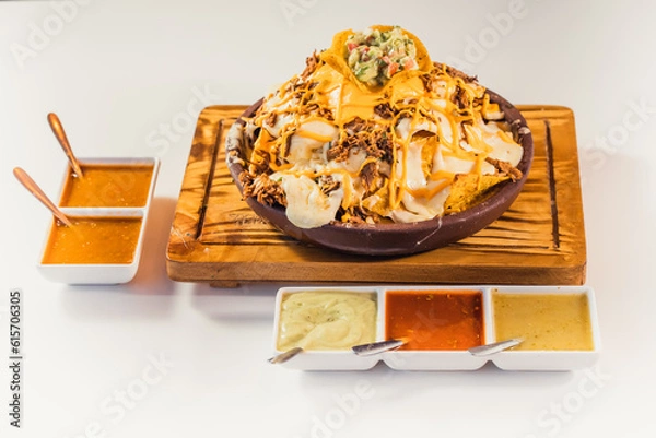 Obraz nachos con queso y guacamole