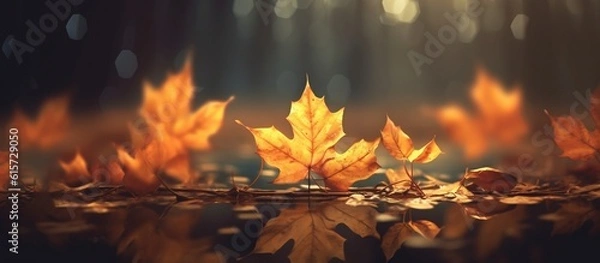 Obraz Beautiful autumn leaves on blurred background